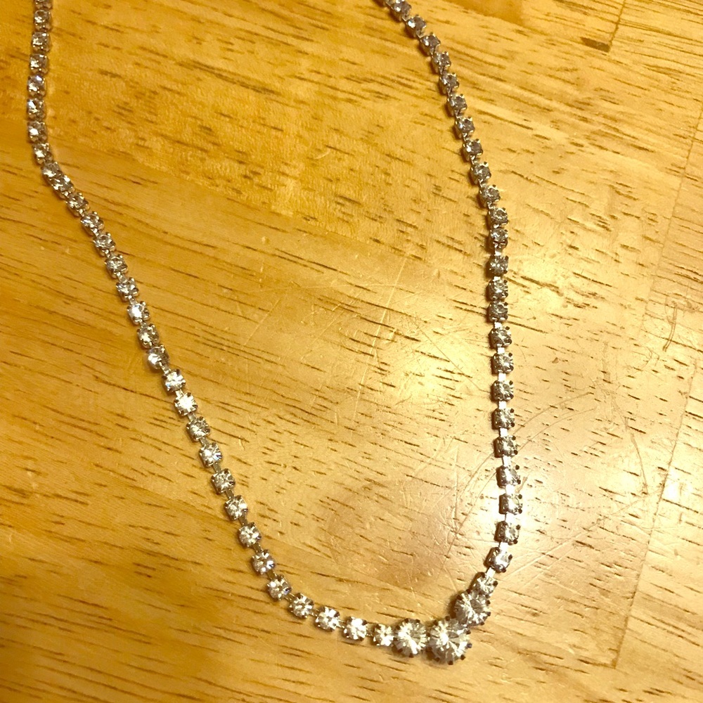 Imitation diamond necklace
